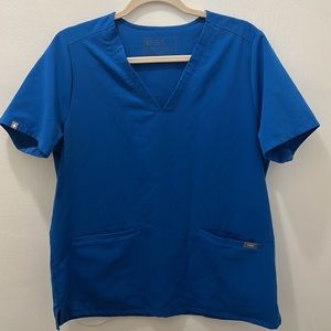 **Figs** Royal Blue Casma three Pockets Scrub Top